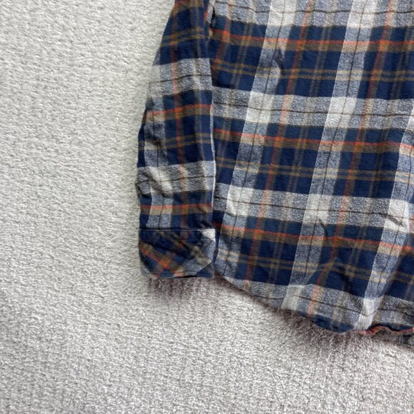 Billabong Shirt Mens M Blue / Brown Plaid Long Sleeve Flannel Core Fit / Stretch - Picture 11 of 14